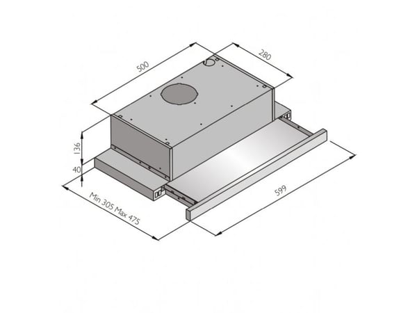 Silverline SL 1150 Crystal Uttrekkbar modell for ekstern motor - 60 cm