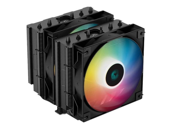 Deepcool AG620 BK ARGB - Prosessorkjøler - (for: LGA1155, LGA2011, LGA1150, LGA2011-3, LGA1151, AM4, LGA2066, LGA1200, LGA1700, AM5) - 120 mm - svart