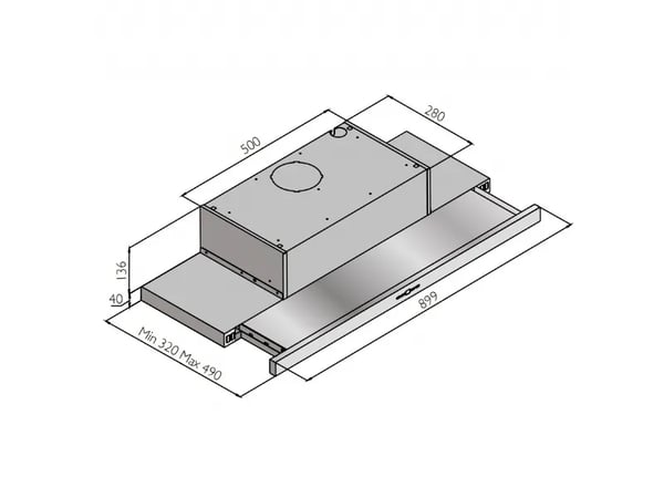SILVERLINE Crystal SL 1152-90 RF - Panser - teleskopisk - bredde: 90 cm - dybde: 30.5 cm - ekstraksjon og resirkulasjon (-) - stål