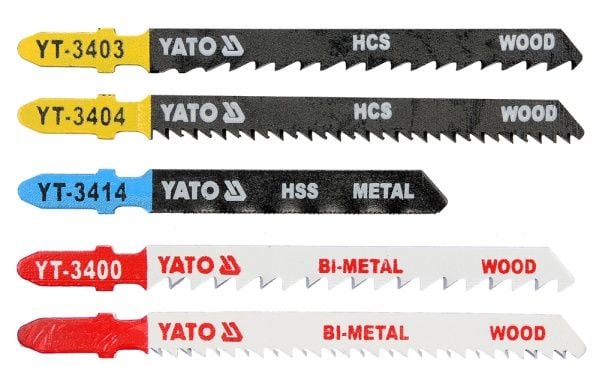 Yato YT-3445, Stikksagblad, Sponplate, Fibre board, Løvtre, Laminert Panel, Metall, Kryssfiner, Mykt tre, Tre, High Carbon Steel (HCS), High-Speed ...