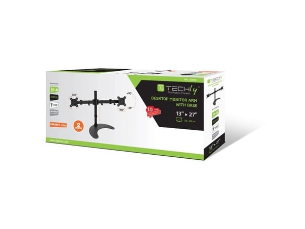 Techly ICA-LCD-3410, Frittstående, 16 kg, 33 cm (13"), 68,6 cm (27"), 100 x 100 mm, Sort