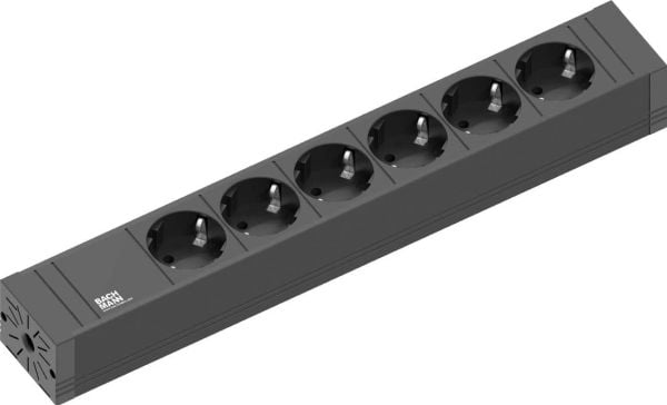 Bachmann 420.0018, 2 m, Sisätila, Musta, Muovi, 6 AC-pistorasia(a), 53 mm