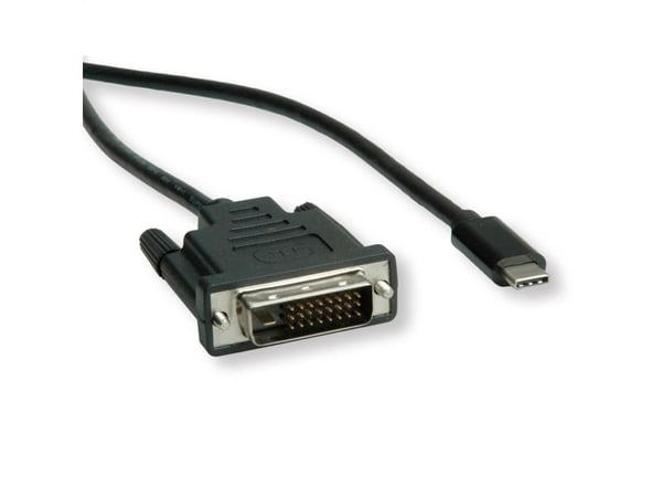 ROLINE 11045831, 2 m, DVI-D, USB Type-C, urosliitin, urosliitin, suora, suora