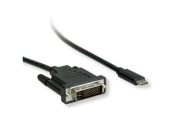 ROLINE 11045831, 2 m, DVI-D, USB Type-C, urosliitin, urosliitin, suora, suora
