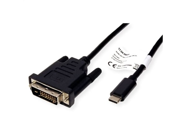 ROLINE 11045831, 2 m, DVI-D, USB Type-C, urosliitin, urosliitin, suora, suora