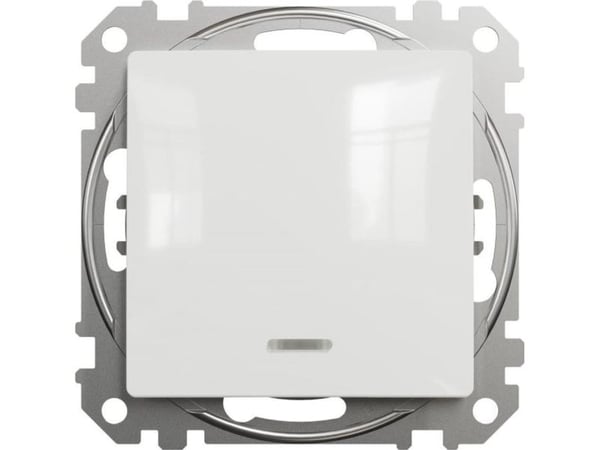 Schneider Electric Sedna Design, painike valaistuksella, valkoinen