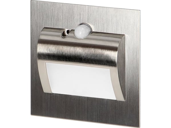 Orno DRACO LED NEW trappelampe 1,5W innfelt 12VDC 30lm 4000K satin med bevegelses- og lyssensor AD-OS-6164LR4/N