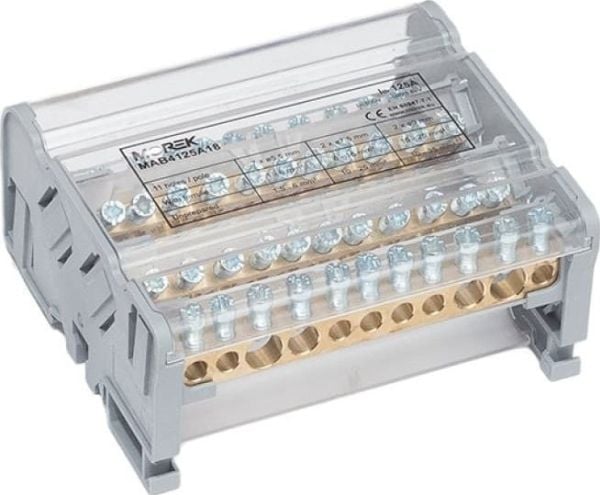 MOREK MOBLOCK 4-polig blockfördelare 125A-11 2x35mm2 + 2x25mm2 + 7x6mm2 TS35 MAB4125A18 MOREK MOBLOCK 4-polig blockfördelare 125A-11 2x35mm2 + 2x25mm2 + 7x6mm2 TS35 MAB4125A18