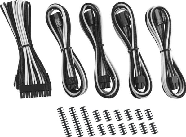 CableMod Classic ModMesh 8+6 Series Cable Extension Kit - Strømkabelsett - svart, hvit