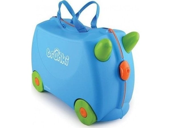 Trunki Terrance, Tralle, Hard overflate, Blå, Plast, 4 hjul, Glidelås