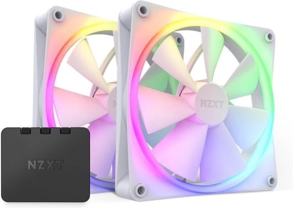 NZXT F Series F140 RGB Twin Pack - Kabinettvifte - 140 mm - matt hvit