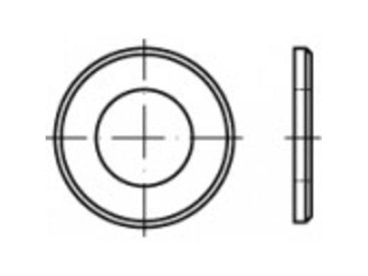 Toolcraft 105383, Flat skive, Stål, Rustfritt stål, Rund, 8 mm, 5 cm