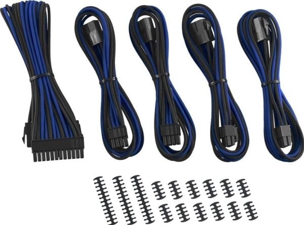 CableMod Classic ModMesh 8+6 Series Cable Extension Kit - Strømkabelsett - svart, blå