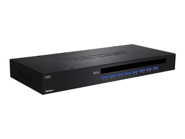 Trendnet 16-Port USB/PS/2 Rack Mount KVM Switch, 2048 x 1536 pikseliä, Telineasennus, 1U, musta