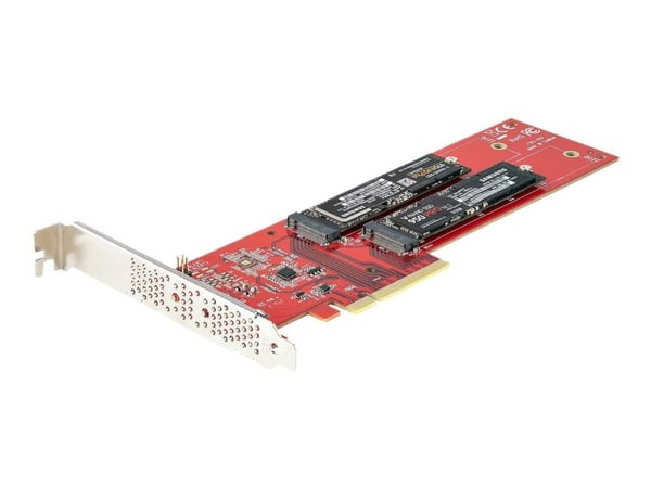 StarTech.com Dual M 2 PCIe-adapterkort, PCIe x8/x16 til Dual AHCI eller NVMe M.2 SSD-er, PCI Express 4.0, 7,8 GB/s per stasjon, bifurkasjon nødvend...