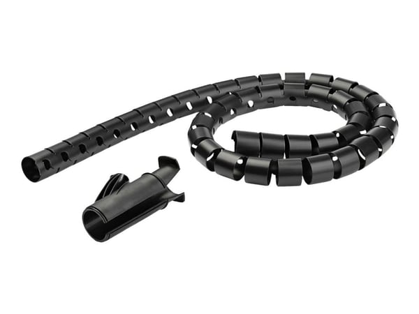StarTech.com 2.5m (8.2ft) Cable Management Sleeve - Spiral - 1" (25mm) Diameter - W/ Cable Loading Tool - Black (CMSCOILED2) - Set med kabelfodral ...