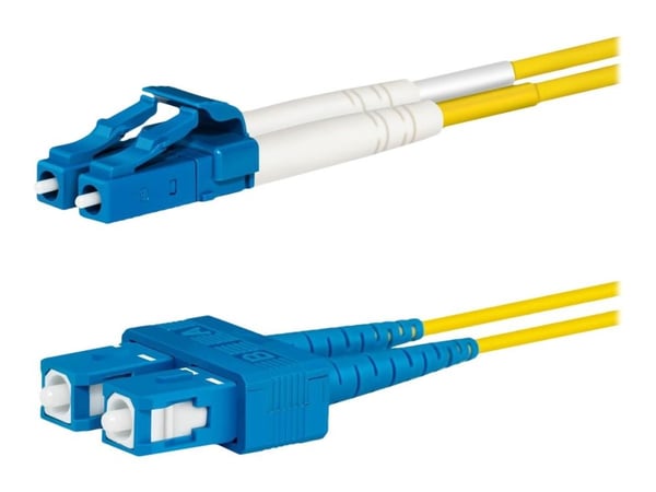 Lanview - Koblingskabel - SC/UPC-enkeltmodus (hann) til LC/UPC-enkeltmodus (hann) - 2 m - 2 mm - fiberoptisk - dupleks - 9 / 125 micron - OS2 - hal...