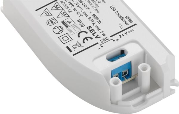 Goobay 60368, Elektronisk lystransformator, Oransje, Hvit, IP20, -20 - 45 °C, CE, RoHS Directive 2011/65/EU [OJEU L174/88-110, 01.07.2011, 8 W