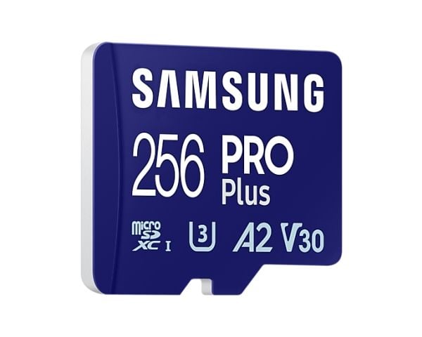Samsung PRO Plus MB-MD256SA - Flash-minneskort (microSDXC till SD-adapter inkluderad) - 256 GB - A2 / Video Class V30 / UHS-I U3 - mikroSDXC UHS-I ...