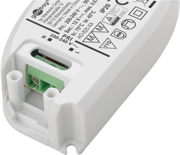 Goobay 60367, Elektronisk lystransformator, Oransje, Hvit, IP20, -20 - 45 °C, CE, RoHS Directive 2011/65/EU [OJEU L174/88-110, 01.07.2011, 8 W