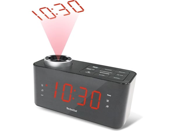 TechniSat DIGICLOCK 3, Digital vekkerklokke, Svart, Tid, LED, AC, AAA