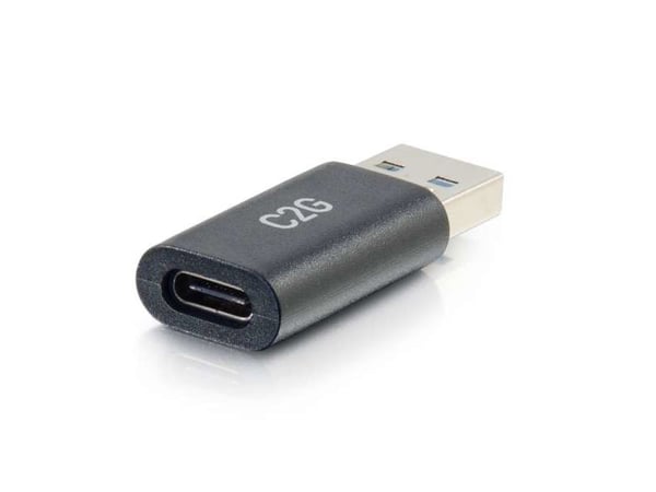 C2G USB C to USB Adapter - SuperSpeed USB Adapter - 5Gbps - F/M - USB-adapter - USB-C (hona) vändbar till USB typ A (hane) - USB 3.0 - formpressad ...