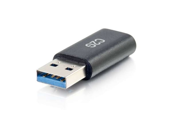 C2G USB C to USB Adapter - SuperSpeed USB Adapter - 5Gbps - F/M - USB-adapter - USB-C (hona) vändbar till USB typ A (hane) - USB 3.0 - formpressad ...