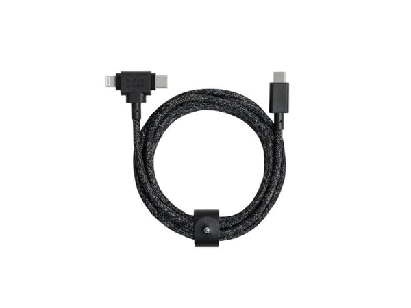 Native Union Belt Cable Duo, 1,5 m, USB C, USB C/Lightning, Sort