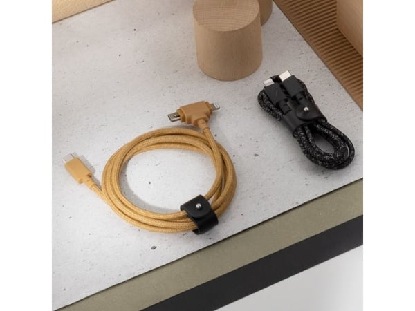 Native Union Belt Cable Duo, 1,5 m, USB C, USB C/Lightning, Sort