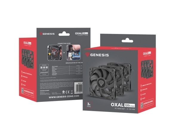 Genesis Oxal 120 - Kabinettvifte - 120 mm (en pakke 3)