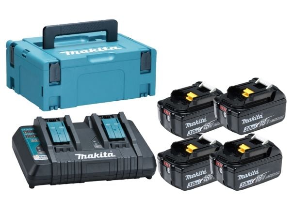 Makita LXT - Batteriladdare + batteri 4 x - Li-Ion - 3 Ah - 2 x batterier laddas