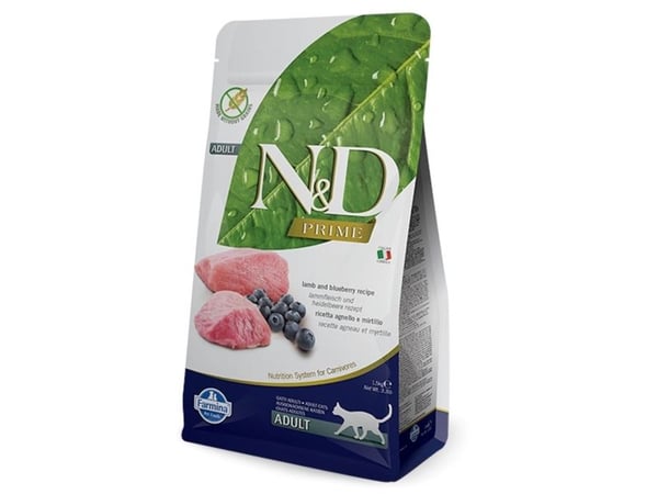 Farmina Pet Food N&D Prime, Voksen, Blåbær, Lam, 5 kg, Kornfritt, Antioksidanter medfølger