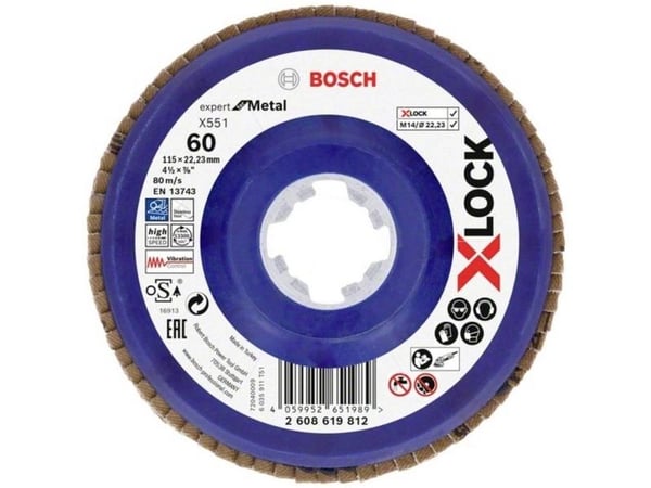 Bosch Accessories lamellslipeskive 2608619812 diameter 115 mm boring 22,23 mm korn 60 - 1 stk