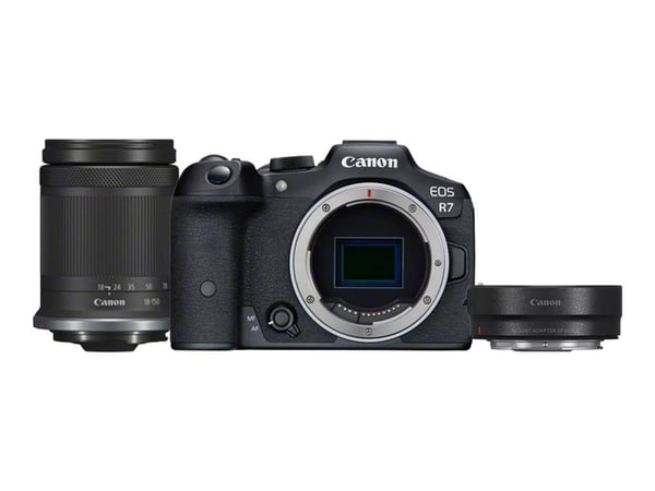 Canon EOS R7 - Digitalkamera - spegellöst - 32.5 MP - 4 K / 60 fps - 8.3x optisk zoom RF-S 18-150 mm F3,5-6,3 IS STM objektiv - Wi-Fi, Bluetooth