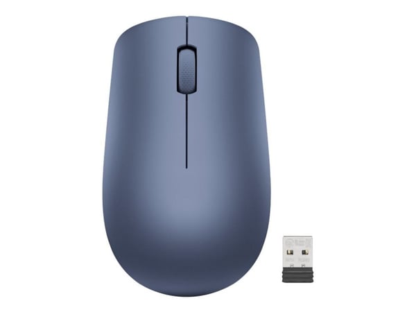 Lenovo 530 Wireless Mouse - Mus - høyre- og venstrehåndet - optisk - 3 knapper - trådløs - 2.4 GHz - USB trådløs mottaker - avgrunnsblå