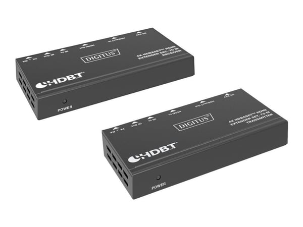DIGITUS 4K HDBaseT DS-55520 - Sender og mottaker - utvider for video/lyd/infrarød/seriell/nettverk - HDMI, HDBaseT, RS-232 - over CAT 6/7/8 - opp t...