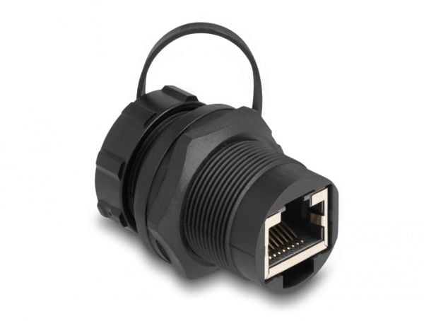 Delock - Nettverkkopler - RJ-45 (hunn) til RJ-45 (hunn) vernehette - CAT 6a - utendørs - svart