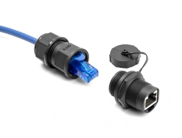 Delock - Nettverkkopler - RJ-45 (hunn) til RJ-45 (hunn) vernehette - CAT 6a - utendørs - svart