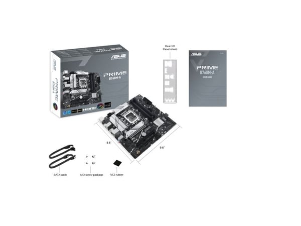 ASUS PRIME B760M-A-CSM - Hovedkort - micro ATX - LGA1700-sokkel - B760 Chipset - USB 3.2 Gen 2, USB 3.2 Gen 1, USB-C 3.2 Gen 1 - 2.5 Gigabit LAN - ...
