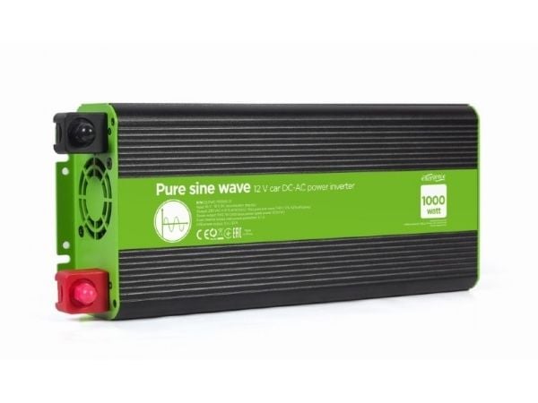 EnerGenie EG-PWC-PS1000-01 - DC-AC strøminverter - car, pure sine wave - DC 12 V - 1000 watt - utgangskontakter: 1
