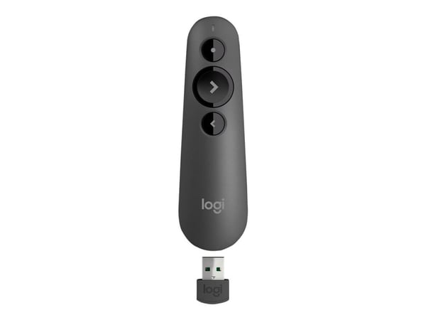 Logitech R500 - Presentationsfjärrkontroll - 3 knappar - grafit
