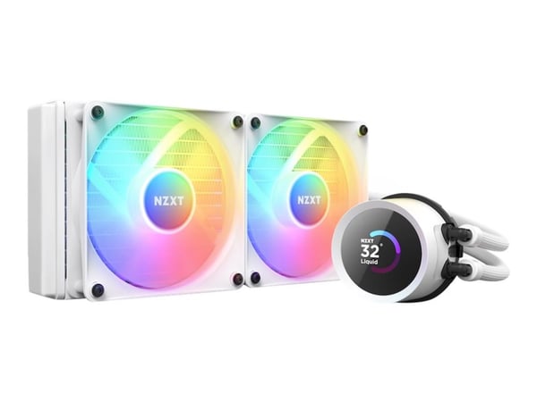 NZXT Kraken 240 RGB - Væskekjølesystem for prosessor - (for: LGA115x Socket, LGA1200, LGA1700, AM4, AM5, sTRX4, TR4) - kobber - 120 mm - matt hvit