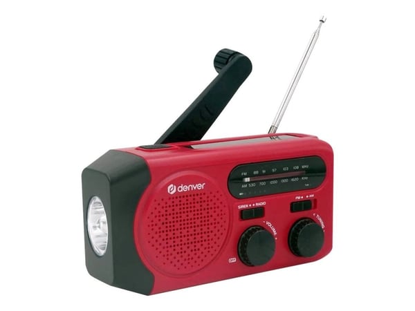 Radio med vev och solcellsuppl