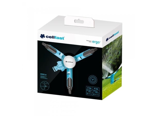 CELLFAST 53-415, Roterende vandsprinkler, 250 m², 6 bar, Blå