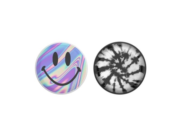 PopSockets PopPuck Starter Pack Dye Daze, Fidget Pop, Metall, Svart, Hvit, Rosa, Grå