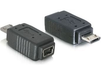 DeLOCK Adapter USB micro-B male to mini USB 5-pin, USB micro-B, mini USB 5p, Musta