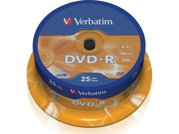 Verbatim - 25 x DVD-R - 4.7 GB 16x - matt sølv - spindel