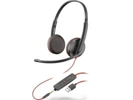 Poly Blackwire C3225 - 3200 Series - headset - på örat - kabelansluten - USB, 3,5 mm kontakt - ljudisolerande