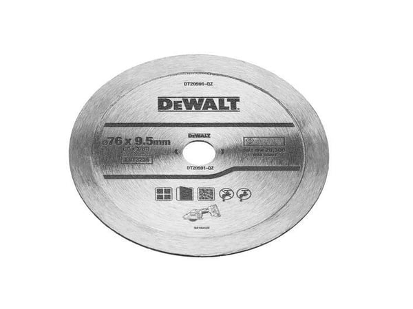 DeWALT DT20591-QZ, Diamantskiva med kontinuerlig kant, Torrslipning, Murning, 7,6 cm, 9,5 mm