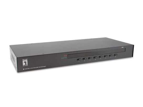 LevelOne KVM-3208, 2048 x 1536 pixlar, Rackmontering, 1U, Svart